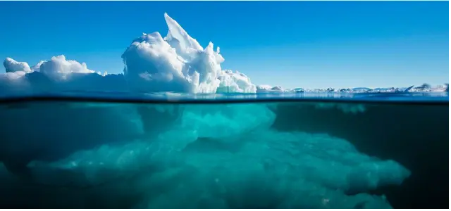 Iceberg montrant les risques invisibles